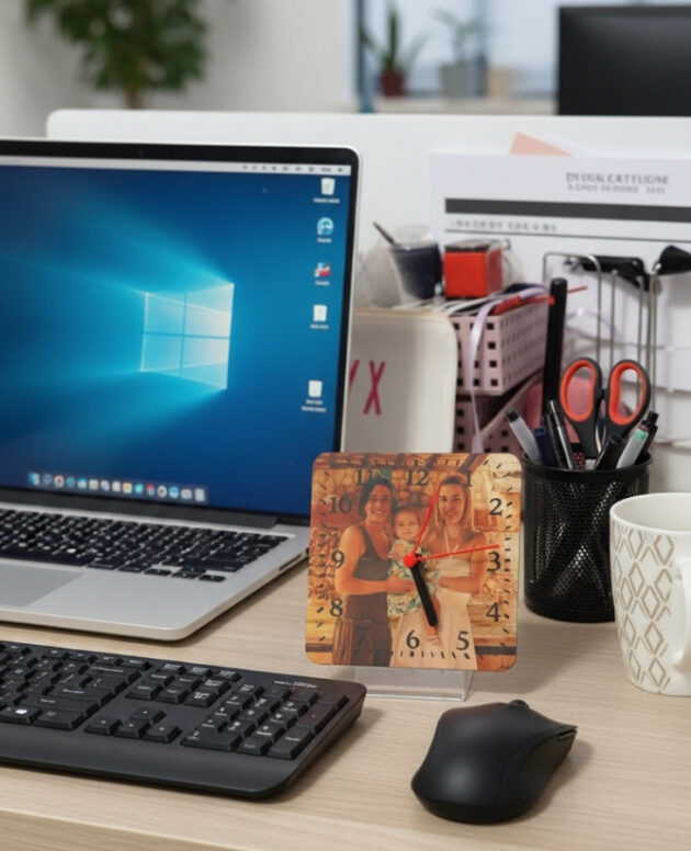 Relojes de sobremesa de madera personalizados