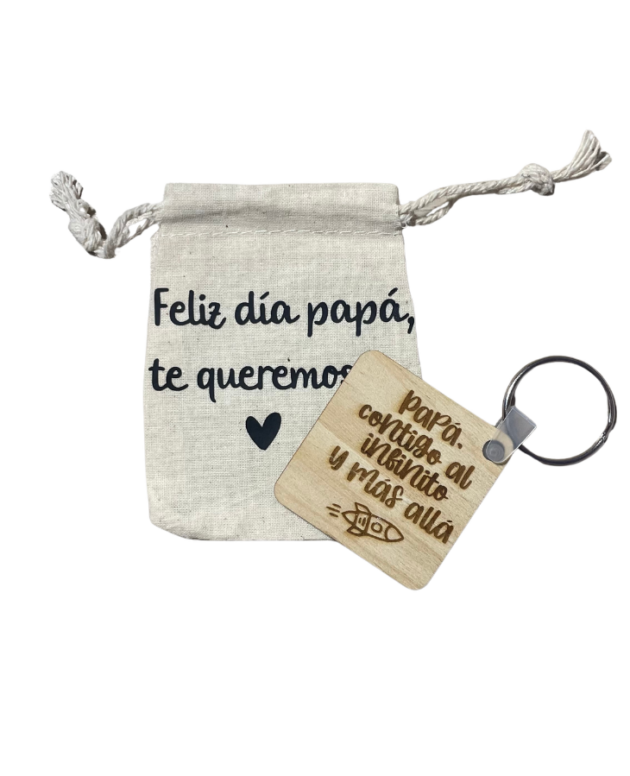 Llavero de madera natural personalizado