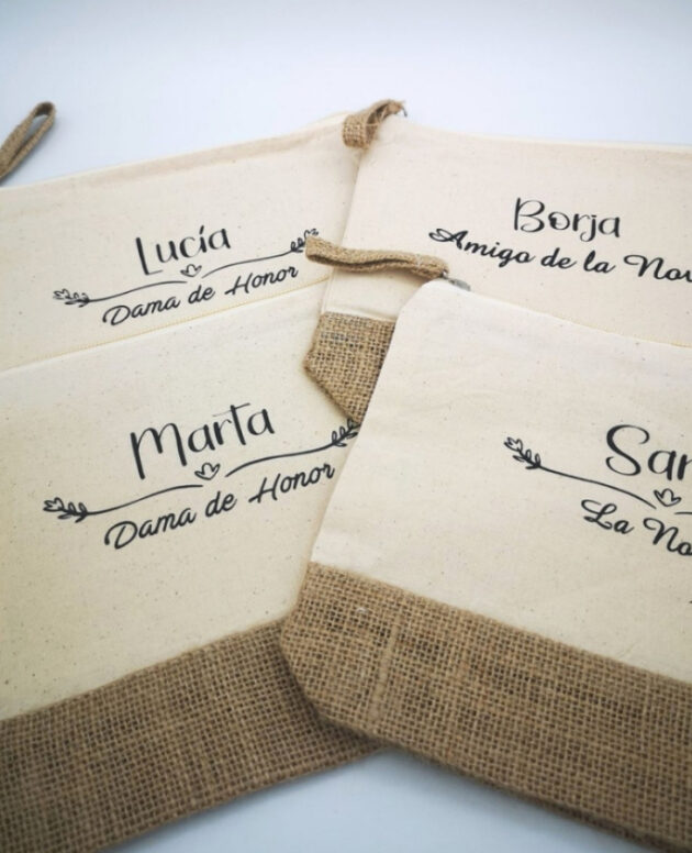 Neceser de yute y algodón