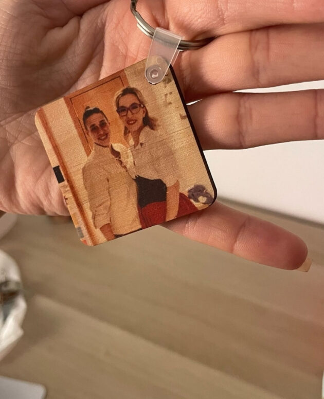 Llavero de madera natural personalizado