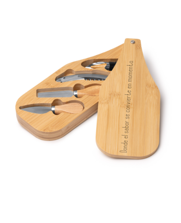 Tabla de bambú para vino y queso