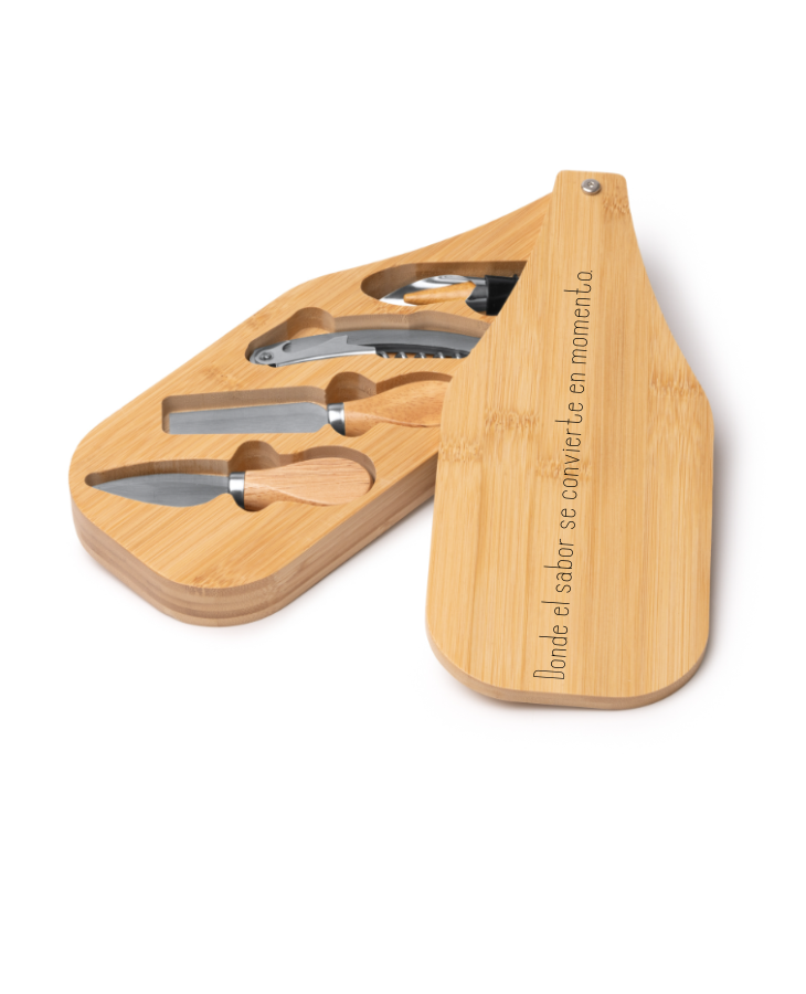 Tabla de bambú para vino y queso