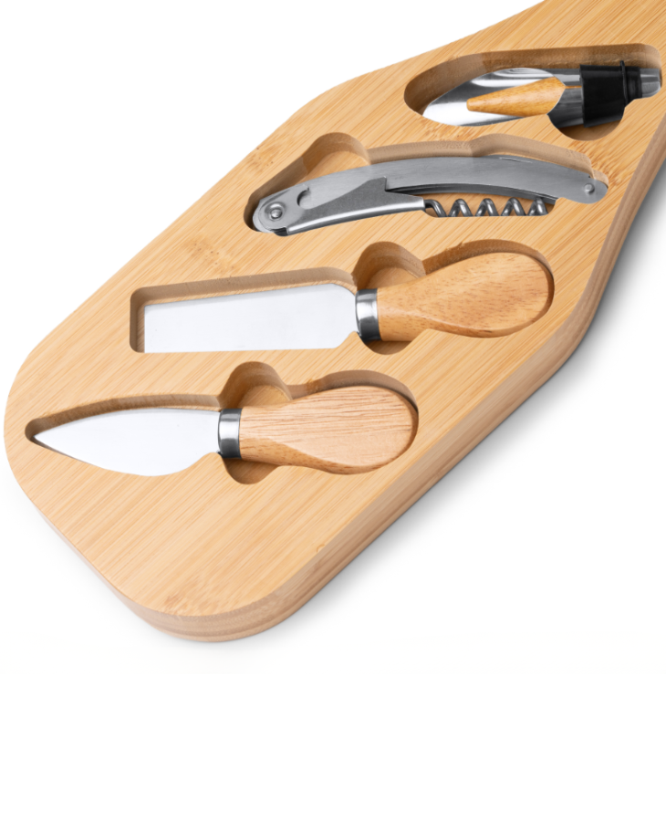 Tabla de bambú para vino y queso - Imagen 3