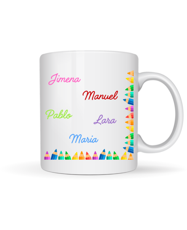 Taza personalizada con los nombres de la clase