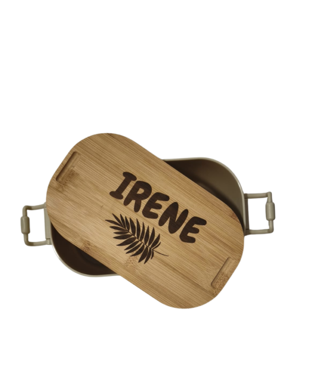 Tupper personalizado de 1L con tapa de bambú
